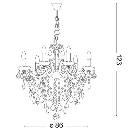 Ideal Lux - Żyrandol kryształowy na łańcuchu FLORIAN 18xE14/40W/230V śr. 86 cm złoty