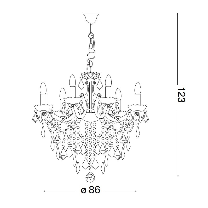 Ideal Lux - Żyrandol kryształowy na łańcuchu FLORIAN 18xE14/40W/230V śr. 86 cm złoty