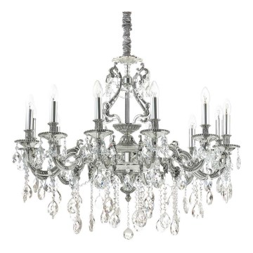 Ideal Lux - Żyrandol kryształowy na łańcuchu GIOCONDA 12xE14/40W/230V śr. 90 cm srebrny