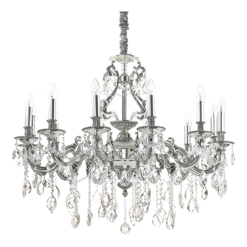 Ideal Lux - Żyrandol kryształowy na łańcuchu GIOCONDA 12xE14/40W/230V śr. 90 cm srebrny