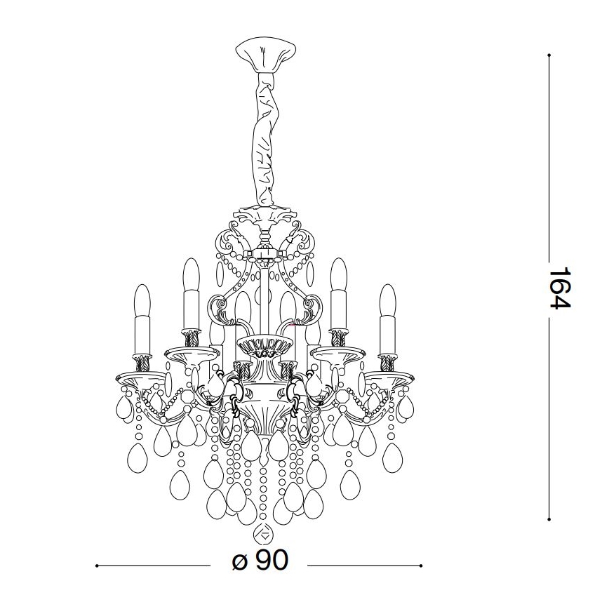 Ideal Lux - Żyrandol kryształowy na łańcuchu GIOCONDA 12xE14/40W/230V śr. 90 cm srebrny
