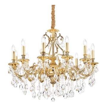 Ideal Lux - Żyrandol kryształowy na łańcuchu GIOCONDA 12xE14/40W/230V śr. 90 cm złoty