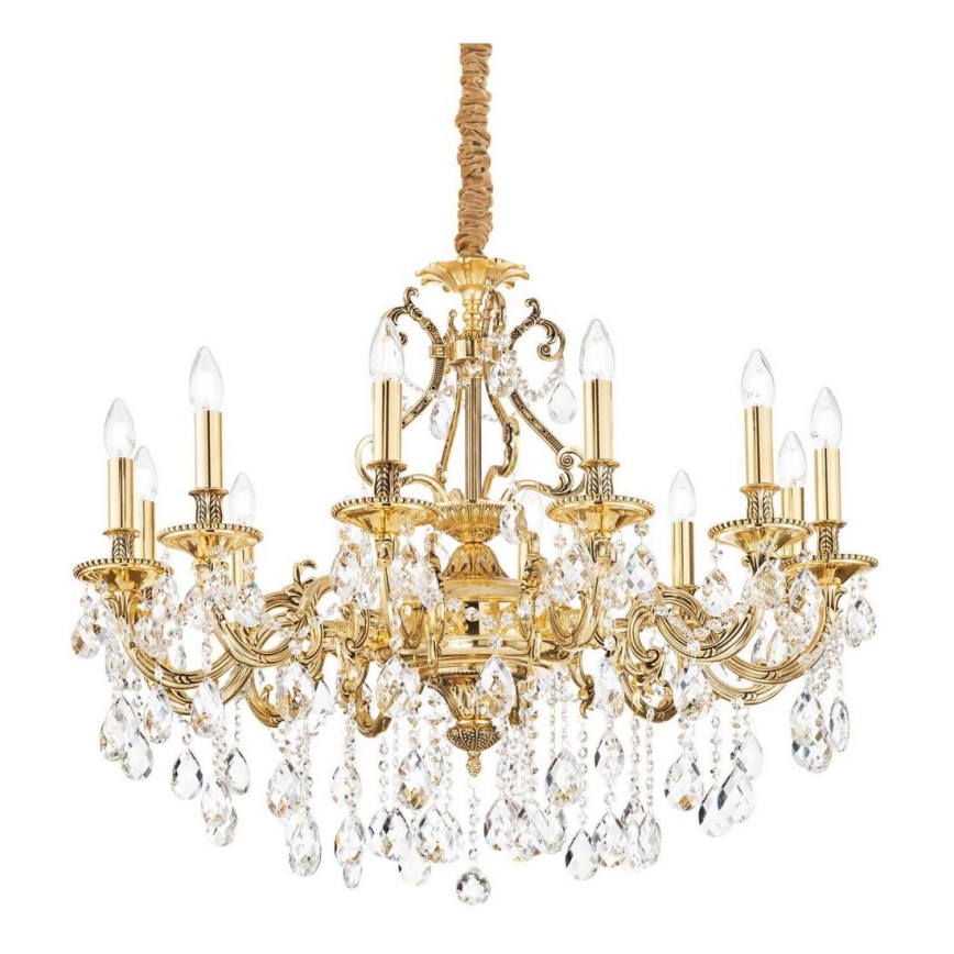 Ideal Lux - Żyrandol kryształowy na łańcuchu GIOCONDA 12xE14/40W/230V śr. 90 cm złoty