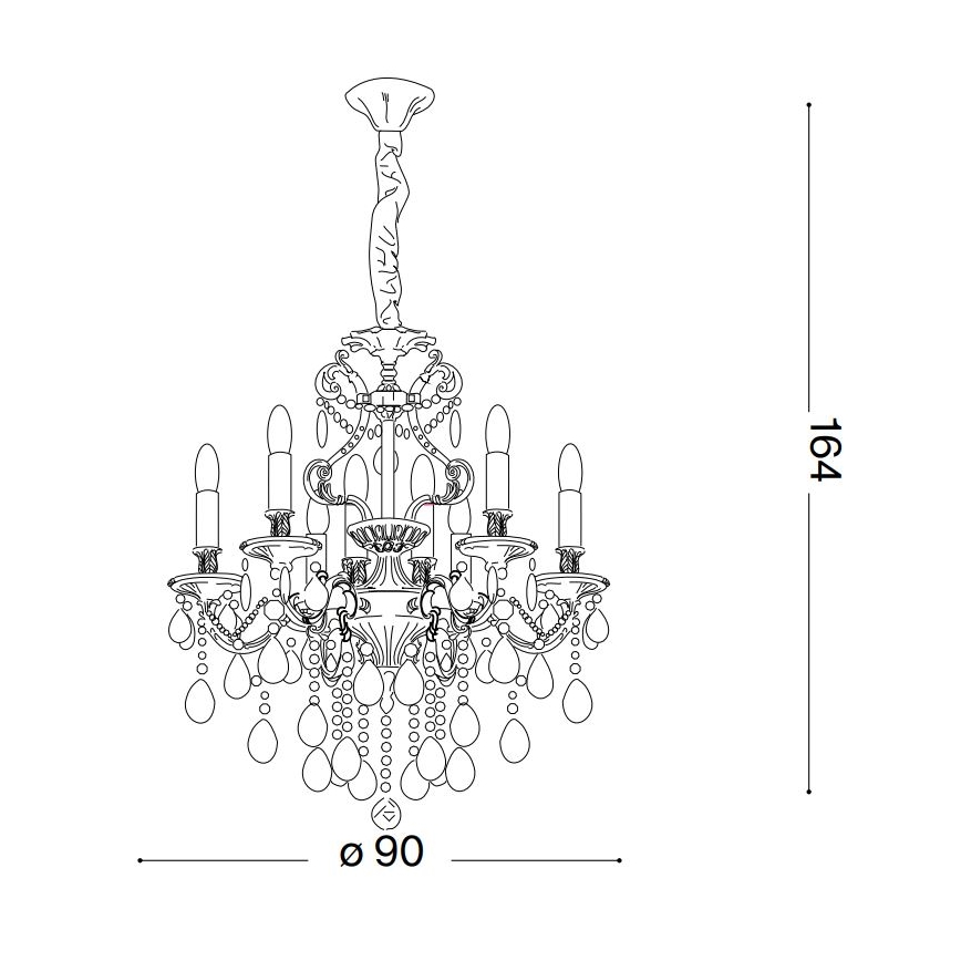 Ideal Lux - Żyrandol kryształowy na łańcuchu GIOCONDA 12xE14/40W/230V śr. 90 cm złoty