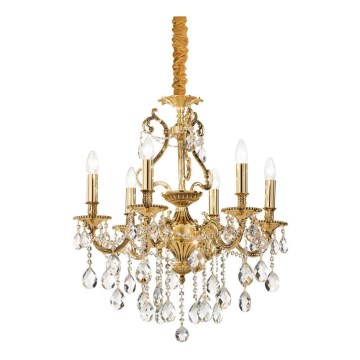 Ideal Lux - Żyrandol kryształowy na łańcuchu GIOCONDA 6xE14/40W/230V śr. 62 cm złoty