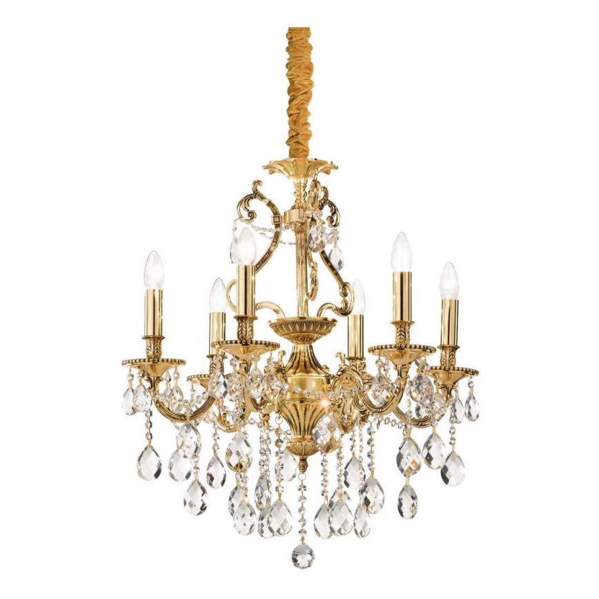 Ideal Lux - Żyrandol kryształowy na łańcuchu GIOCONDA 6xE14/40W/230V śr. 62 cm złoty