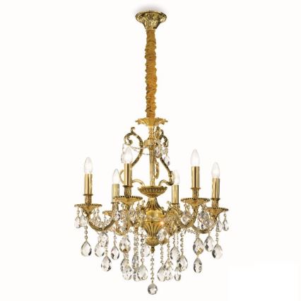 Ideal Lux - Żyrandol kryształowy na łańcuchu GIOCONDA 6xE14/40W/230V śr. 62 cm złoty