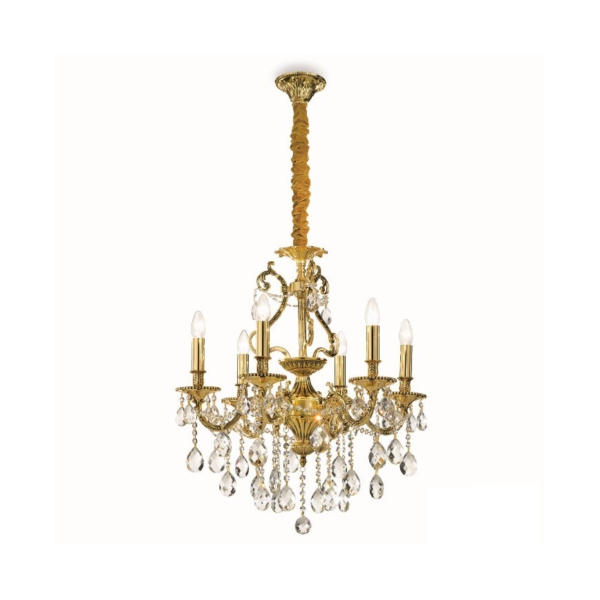 Ideal Lux - Żyrandol kryształowy na łańcuchu GIOCONDA 6xE14/40W/230V śr. 62 cm złoty