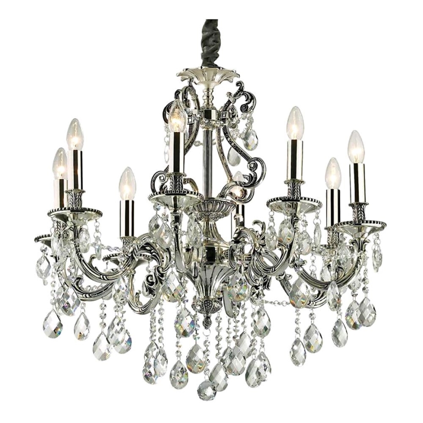 Ideal Lux - Żyrandol kryształowy na łańcuchu GIOCONDA 8xE14/40W/230V śr. 73 cm srebrny