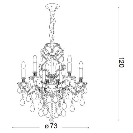 Ideal Lux - Żyrandol kryształowy na łańcuchu GIOCONDA 8xE14/40W/230V śr. 73 cm złoty