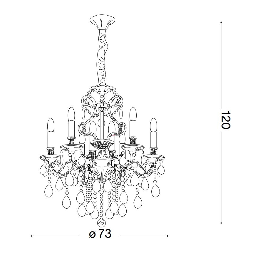 Ideal Lux - Żyrandol kryształowy na łańcuchu GIOCONDA 8xE14/40W/230V śr. 73 cm złoty