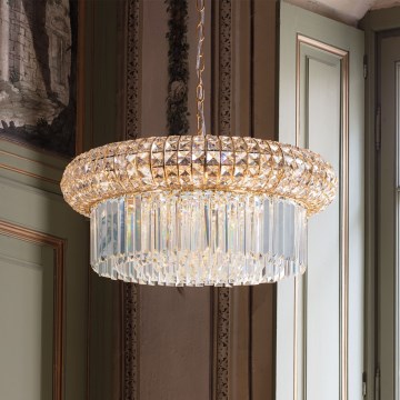 Ideal Lux - Żyrandol kryształowy na łańcuchu NABUCCO 12xE14/40W/230V śr. 60 cm złoty
