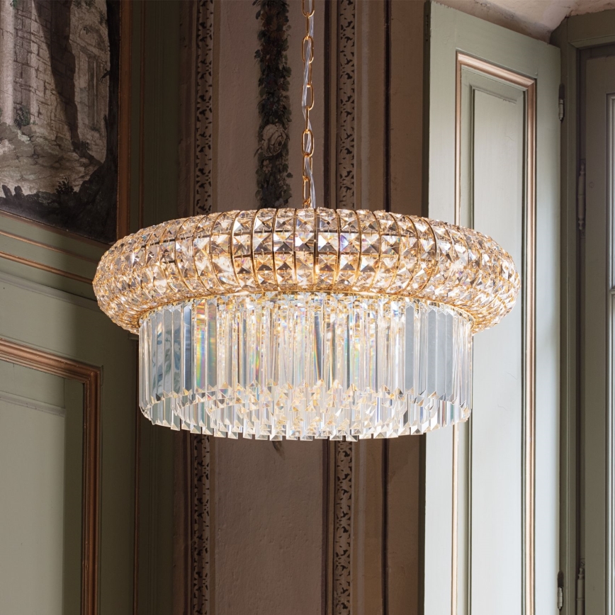 Ideal Lux - Żyrandol kryształowy na łańcuchu NABUCCO 12xE14/40W/230V śr. 60 cm złoty