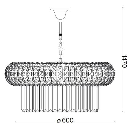Ideal Lux - Żyrandol kryształowy na łańcuchu NABUCCO 12xE14/40W/230V śr. 60 cm złoty