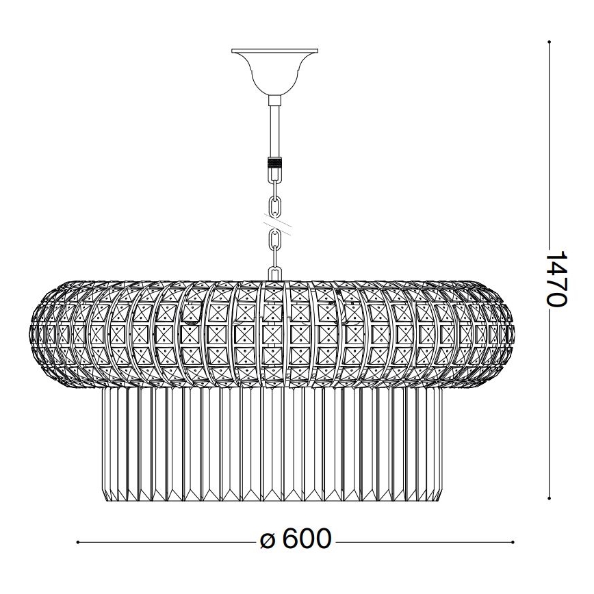 Ideal Lux - Żyrandol kryształowy na łańcuchu NABUCCO 12xE14/40W/230V śr. 60 cm złoty