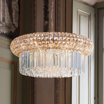 Ideal Lux - Żyrandol kryształowy na łańcuchu NABUCCO 16xE14/40W/230V śr. 70 cm złoty