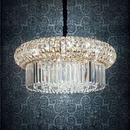Ideal Lux - Żyrandol kryształowy na łańcuchu NABUCCO 16xE14/40W/230V śr. 70 cm złoty
