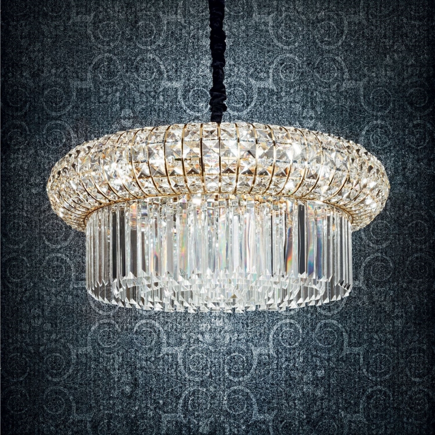 Ideal Lux - Żyrandol kryształowy na łańcuchu NABUCCO 16xE14/40W/230V śr. 70 cm złoty