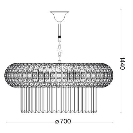 Ideal Lux - Żyrandol kryształowy na łańcuchu NABUCCO 16xE14/40W/230V śr. 70 cm złoty