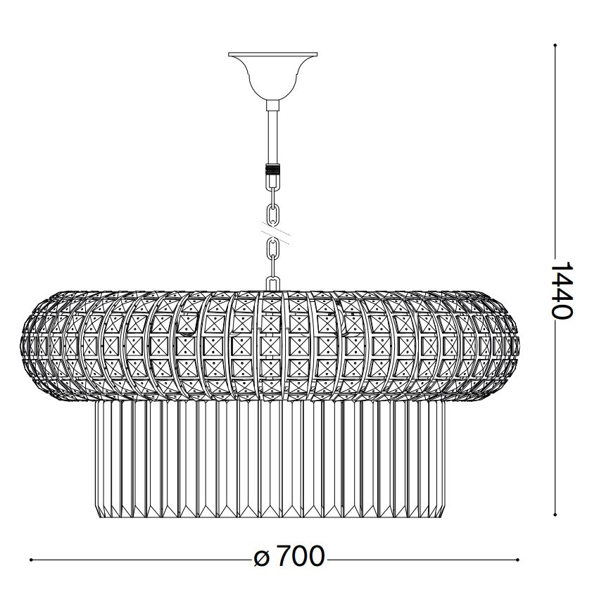 Ideal Lux - Żyrandol kryształowy na łańcuchu NABUCCO 16xE14/40W/230V śr. 70 cm złoty