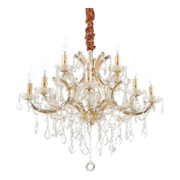 Ideal Lux - Żyrandol kryształowy na łańcuchu NAPOLEON 12xE14/40W/230V śr. 74 cm złoty