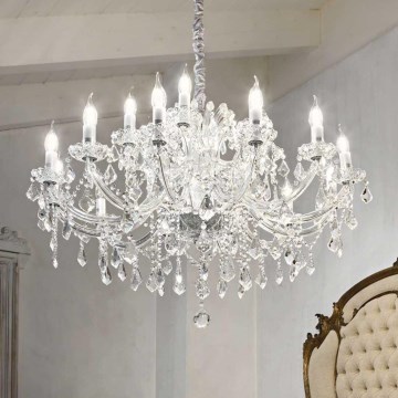 Ideal Lux - Żyrandol kryształowy na łańcuchu NAPOLEON 18xE14/40W/230V śr. 96 cm chrom błyszczący