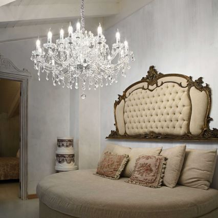 Ideal Lux - Żyrandol kryształowy na łańcuchu NAPOLEON 18xE14/40W/230V śr. 96 cm chrom błyszczący