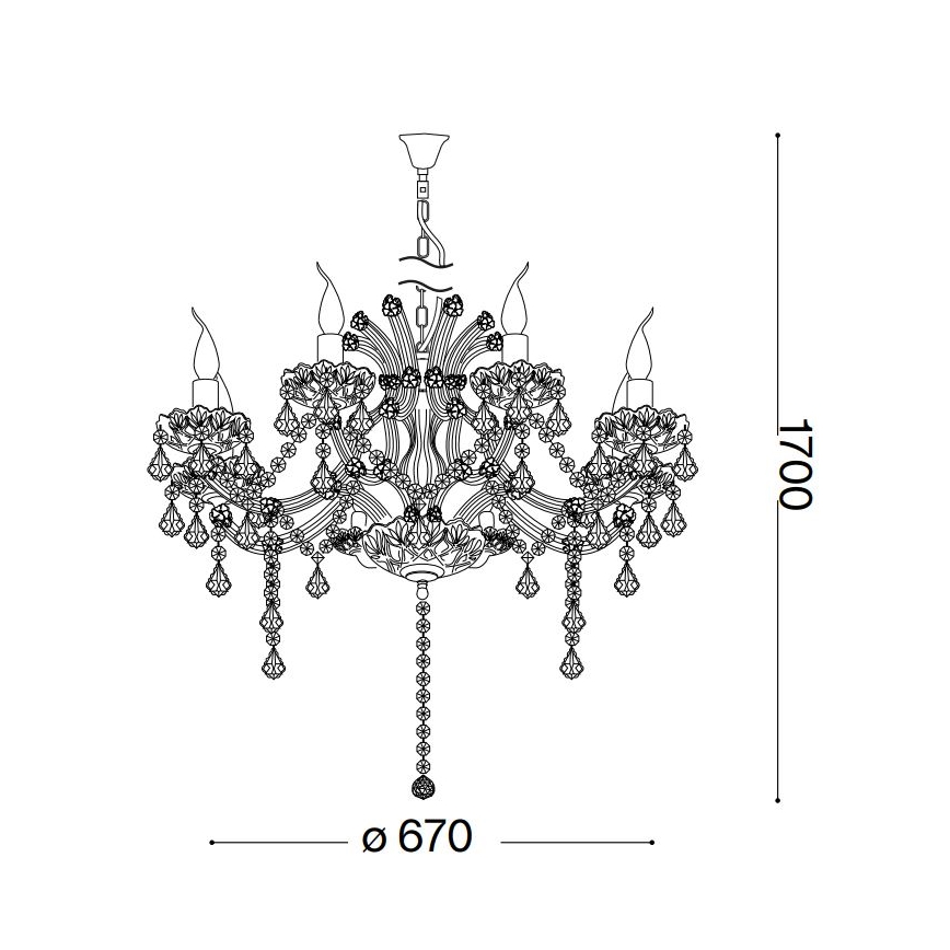 Ideal Lux - Żyrandol kryształowy na łańcuchu NAPOLEON 8xE14/40W/230V śr. 67 cm chrom