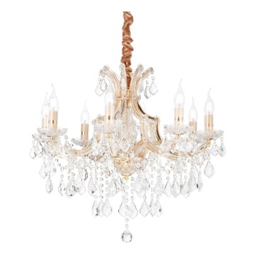 Ideal Lux - Żyrandol kryształowy na łańcuchu NAPOLEON 8xE14/40W/230V śr. 67 cm złoty
