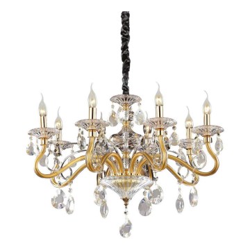 Ideal Lux - Żyrandol kryształowy na łańcuchu NEGRESCO 8xE14/28W/230V śr. 73,5 cm złoty