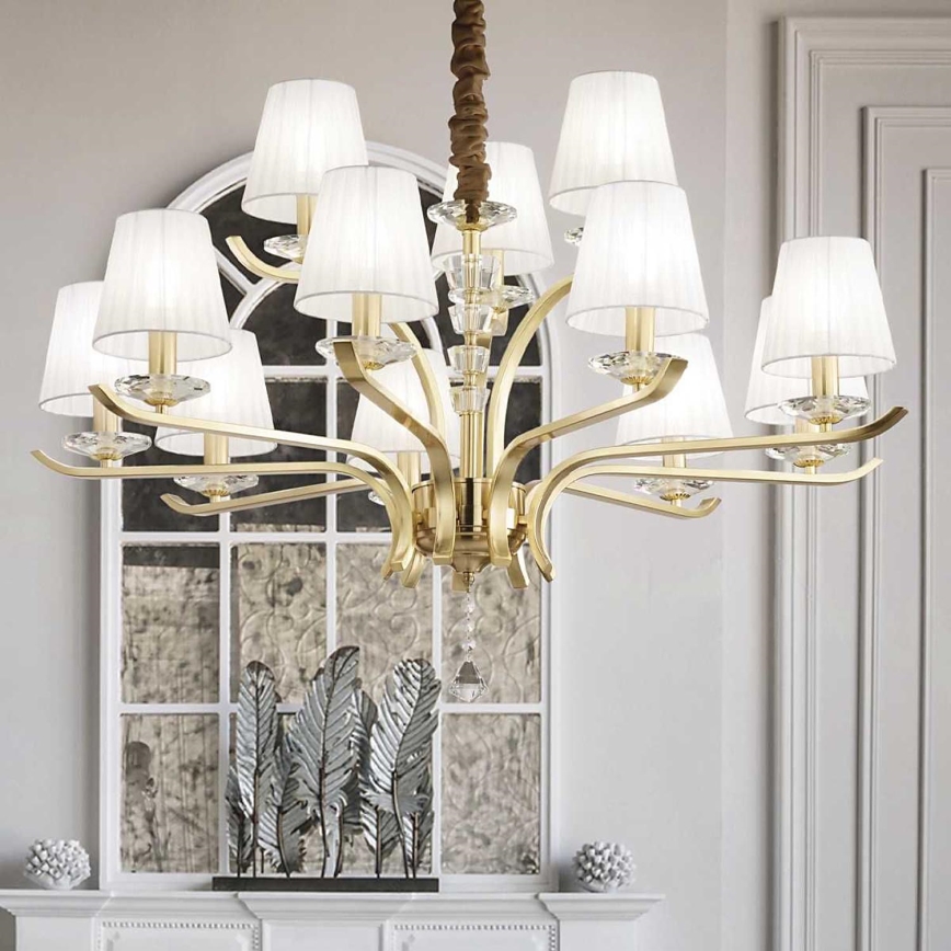 Ideal Lux - Żyrandol kryształowy na łańcuchu PEGASO 12xE14/28W/230V śr. 102 cm złoty