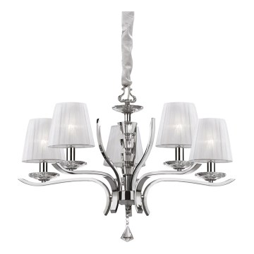 Ideal Lux - Żyrandol kryształowy na łańcuchu PEGASO 5xE14/28W/230V śr. 72 cm chrom błyszczący