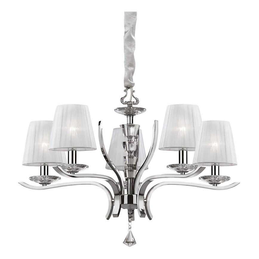 Ideal Lux - Żyrandol kryształowy na łańcuchu PEGASO 5xE14/28W/230V śr. 72 cm chrom błyszczący
