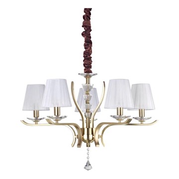 Ideal Lux - Żyrandol kryształowy na łańcuchu PEGASO 5xE14/28W/230V śr. 72 cm złoty