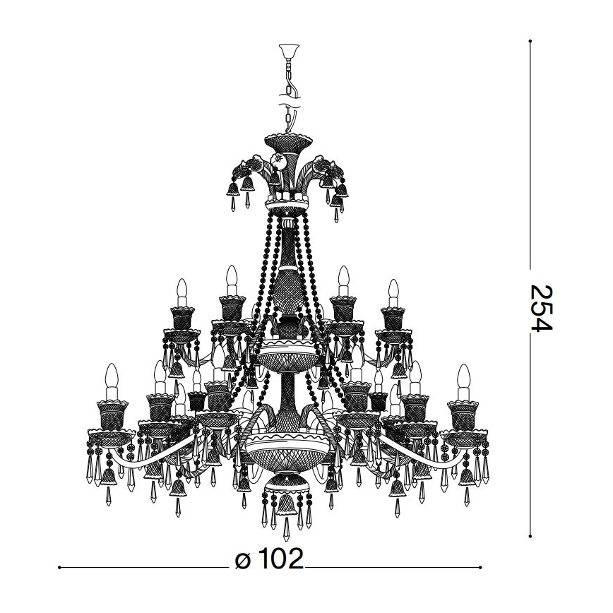 Ideal Lux - Żyrandol kryształowy na łańcuchu REDENTORE 18xE14/40W/230V śr. 102 cm przezroczysty