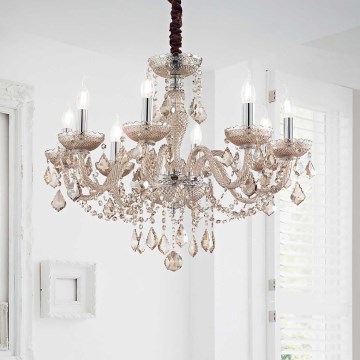 Ideal Lux - Żyrandol kryształowy na łańcuchu ROSE 8xE14/40W/230V śr. 78 cm beżowy