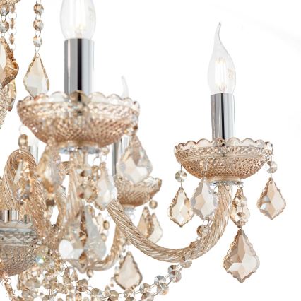 Ideal Lux - Żyrandol kryształowy na łańcuchu ROSE 8xE14/40W/230V śr. 78 cm beżowy