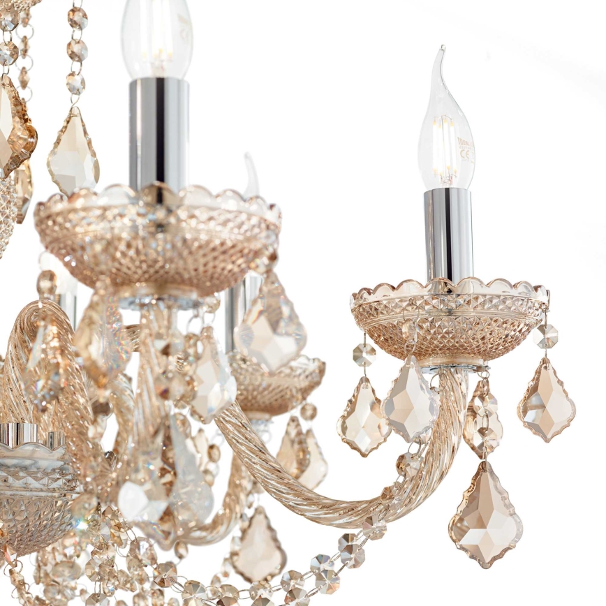Ideal Lux - Żyrandol kryształowy na łańcuchu ROSE 8xE14/40W/230V śr. 78 cm beżowy