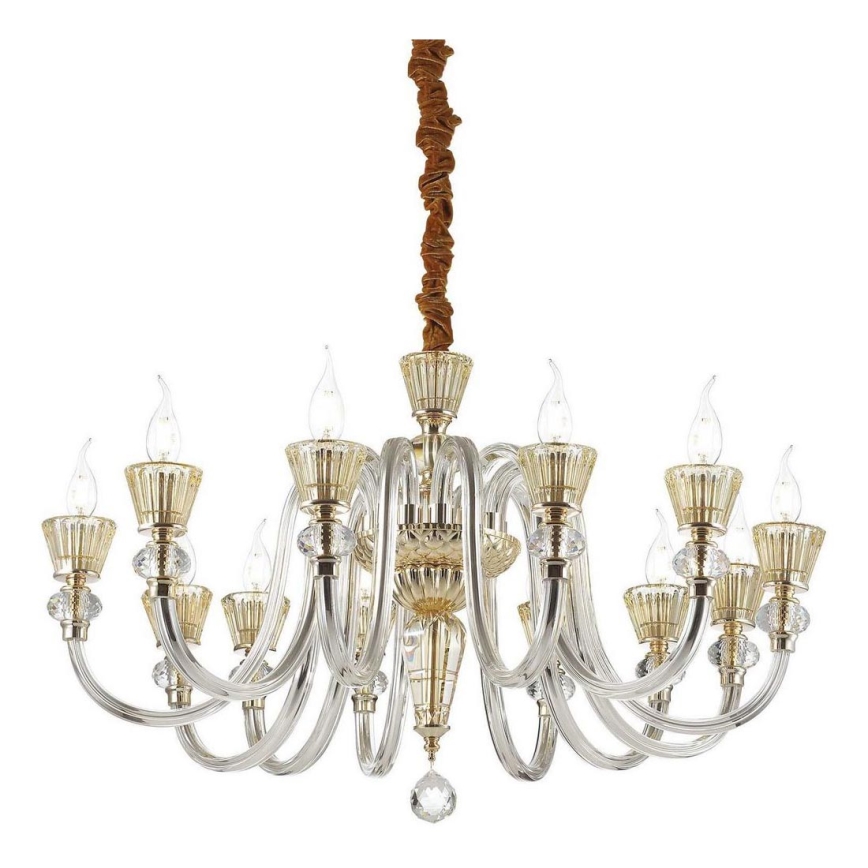 Ideal Lux - Żyrandol kryształowy na łańcuchu STRAUSS 12xE14/40W/230V śr. 84,5 cm mosiądz