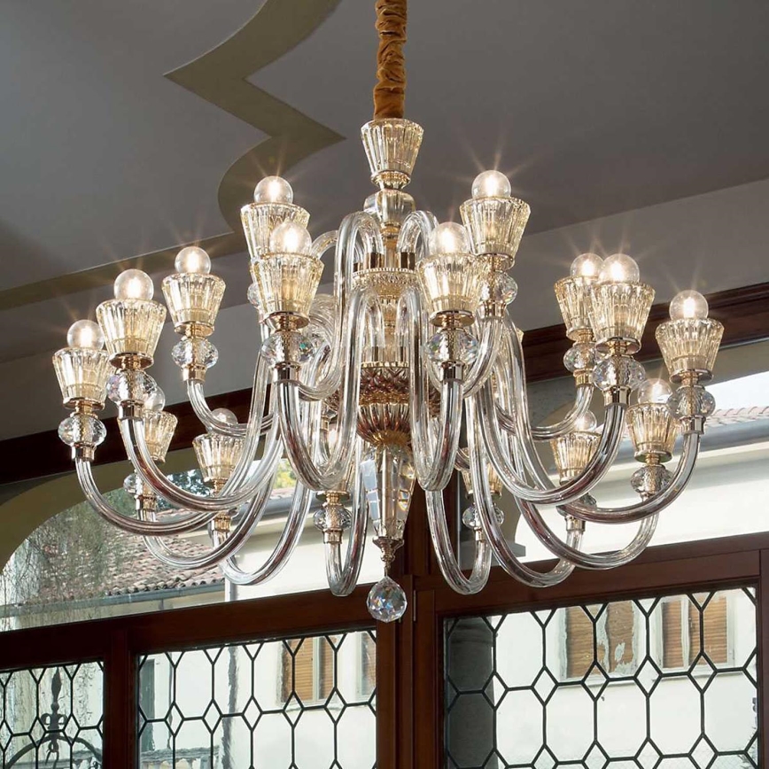 Ideal Lux - Żyrandol kryształowy na łańcuchu STRAUSS 18xE14/40W/230V śr. 85 cm mosiądz