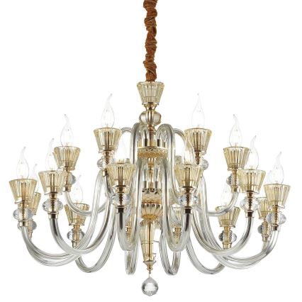 Ideal Lux - Żyrandol kryształowy na łańcuchu STRAUSS 18xE14/40W/230V śr. 85 cm mosiądz