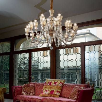 Ideal Lux - Żyrandol kryształowy na łańcuchu STRAUSS 18xE14/40W/230V śr. 85 cm mosiądz