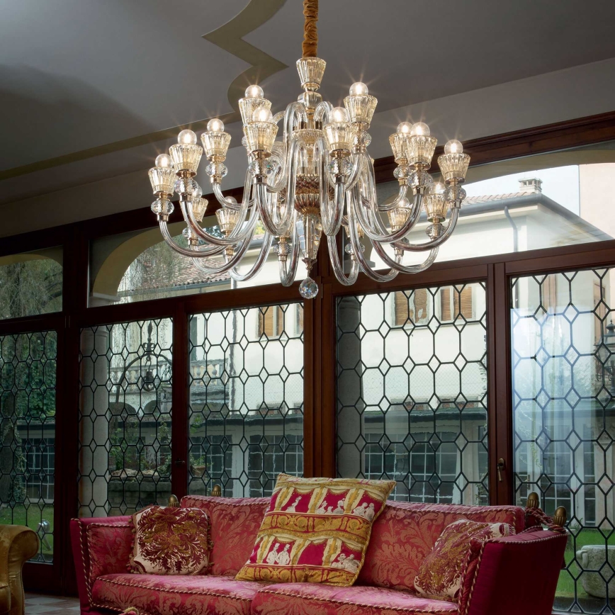 Ideal Lux - Żyrandol kryształowy na łańcuchu STRAUSS 18xE14/40W/230V śr. 85 cm mosiądz