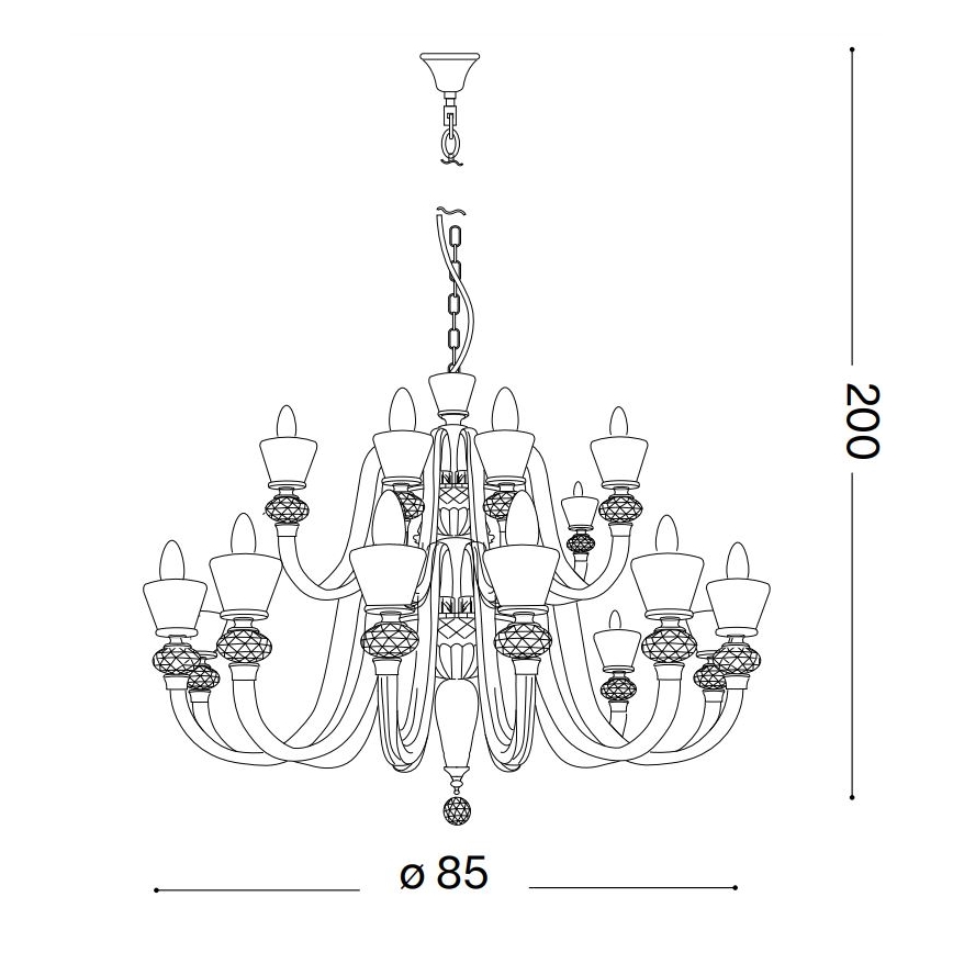 Ideal Lux - Żyrandol kryształowy na łańcuchu STRAUSS 18xE14/40W/230V śr. 85 cm mosiądz