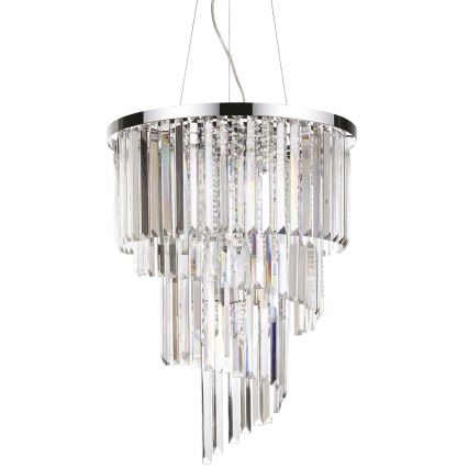 Ideal Lux - Żyrandol kryształowy na lince CARLTON 12xE14/40W/230V śr. 50 cm chrom błyszczący
