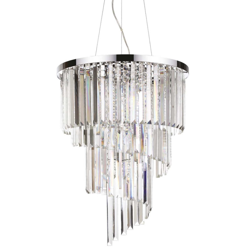 Ideal Lux - Żyrandol kryształowy na lince CARLTON 12xE14/40W/230V śr. 50 cm chrom błyszczący
