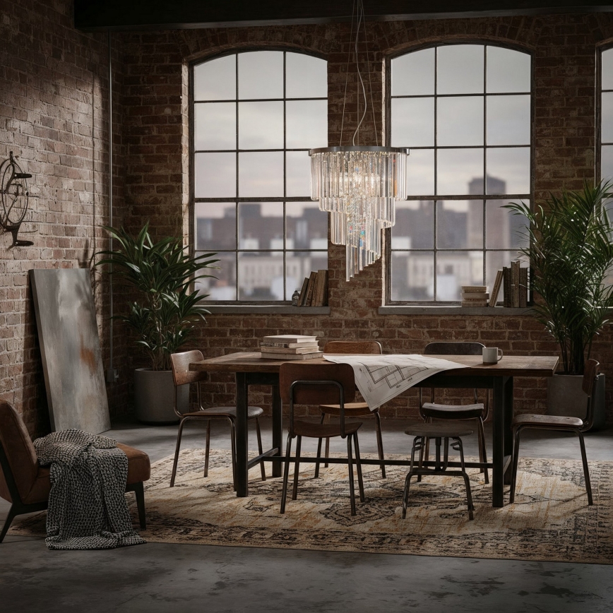 Ideal Lux - Żyrandol kryształowy na lince CARLTON 12xE14/40W/230V śr. 50 cm chrom błyszczący