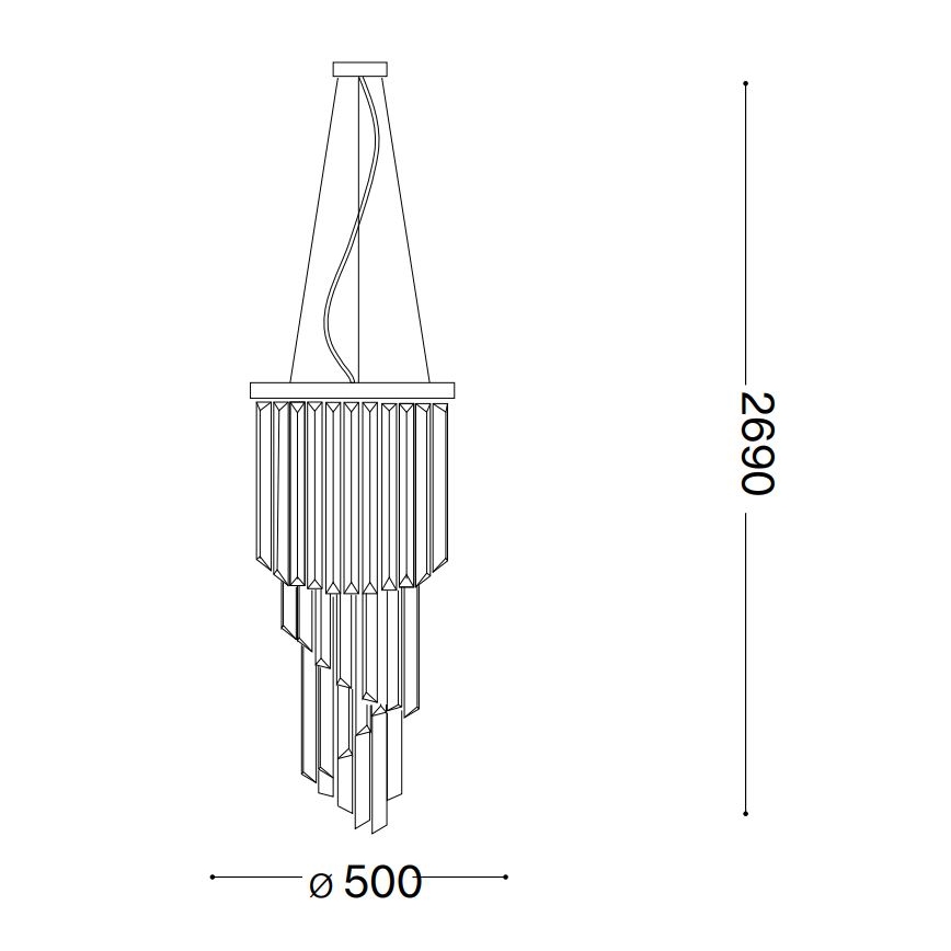 Ideal Lux - Żyrandol kryształowy na lince CARLTON 12xE14/40W/230V śr. 50 cm złoty