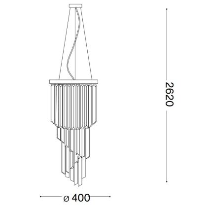 Ideal Lux - Żyrandol kryształowy na lince CARLTON 8xE14/40W/230V śr. 40 cm chrom błyszczący