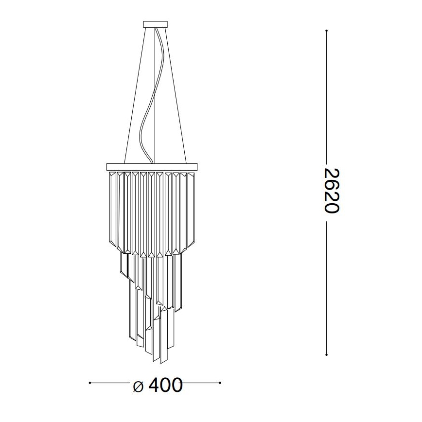 Ideal Lux - Żyrandol kryształowy na lince CARLTON 8xE14/40W/230V śr. 40 cm chrom błyszczący